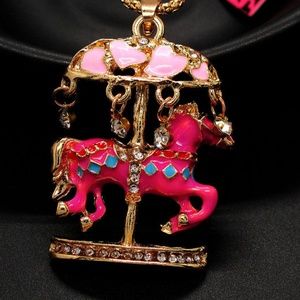 Pink Carousel Horse Necklace and also a brooch